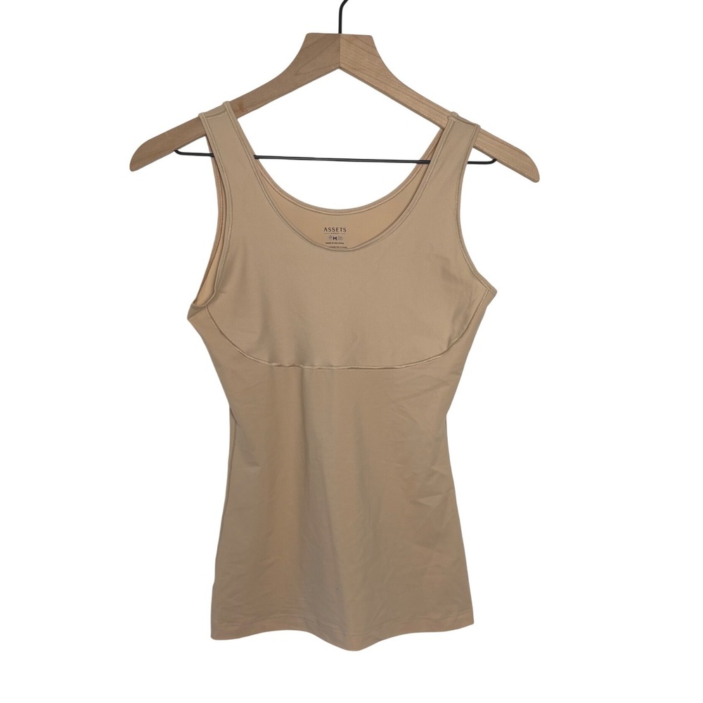 Assets by Spanx Shapewear Tank Top Nude Beige Compression Camisole Medium
